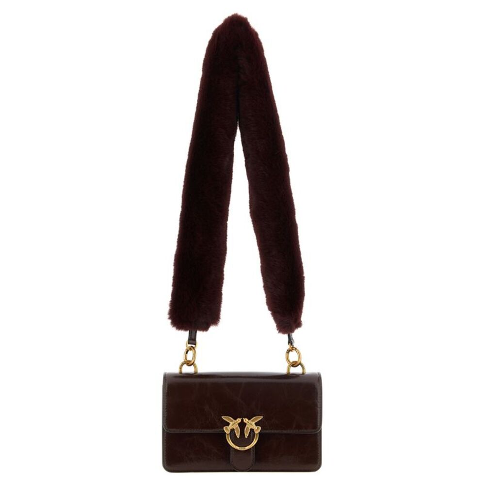 PINKO Bordeaux Calfskin Shoulder Women's Bag